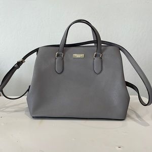 Gray Kate Spade Perry Leather Medium Satchel